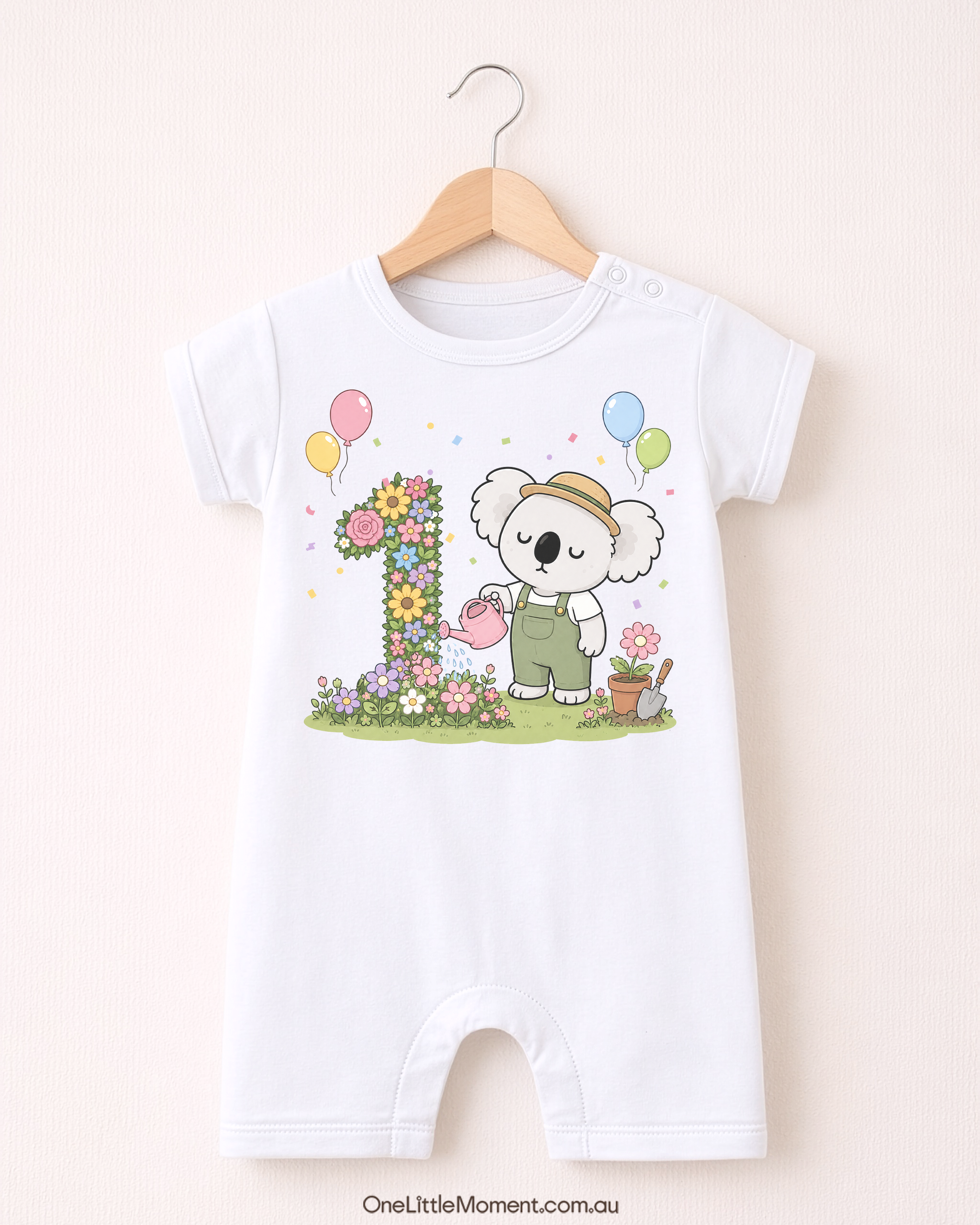 Cozy Koala Floral Birthday