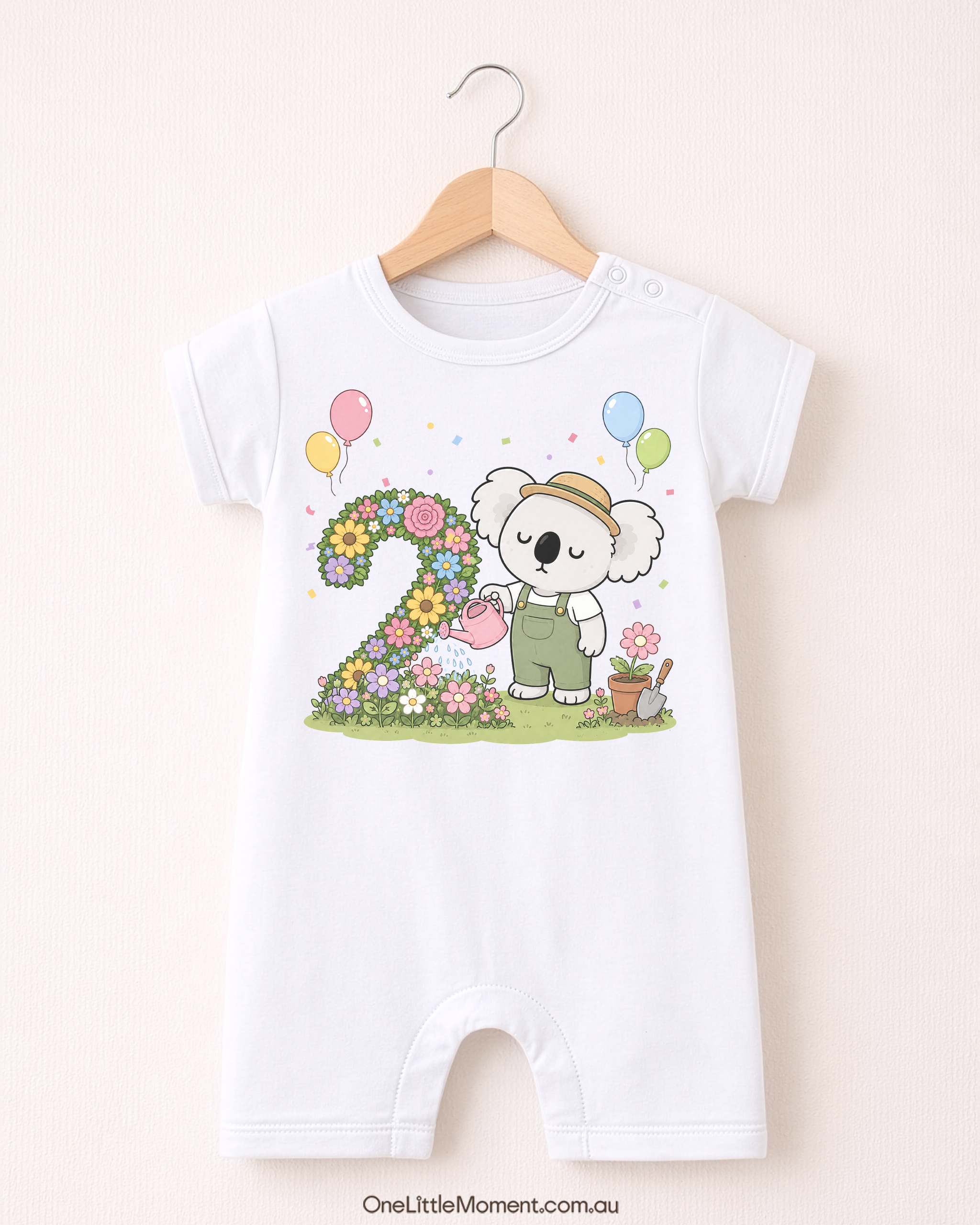 Cozy Koala Floral Birthday