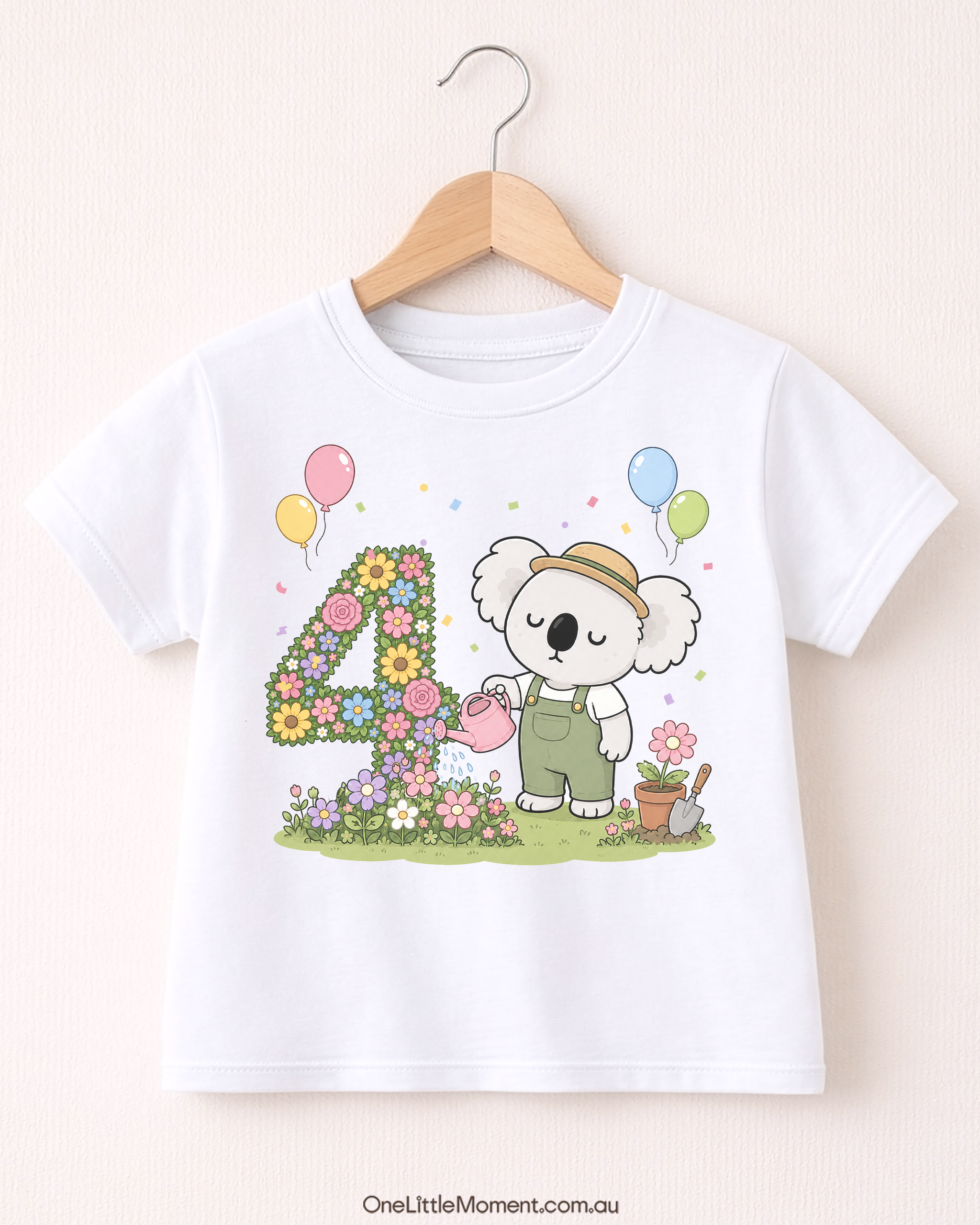 Cozy Koala Floral Birthday
