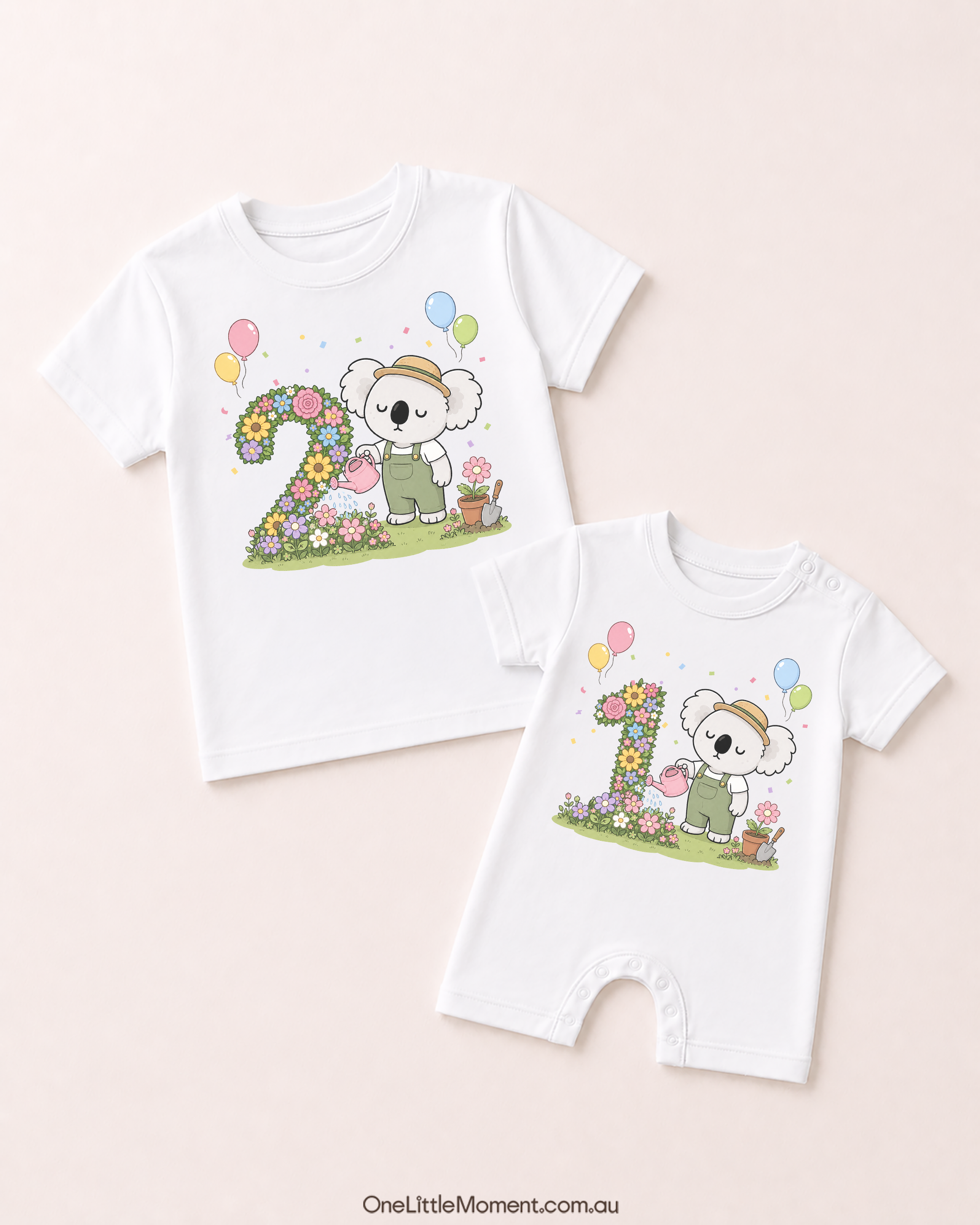 Cozy Koala Floral Birthday
