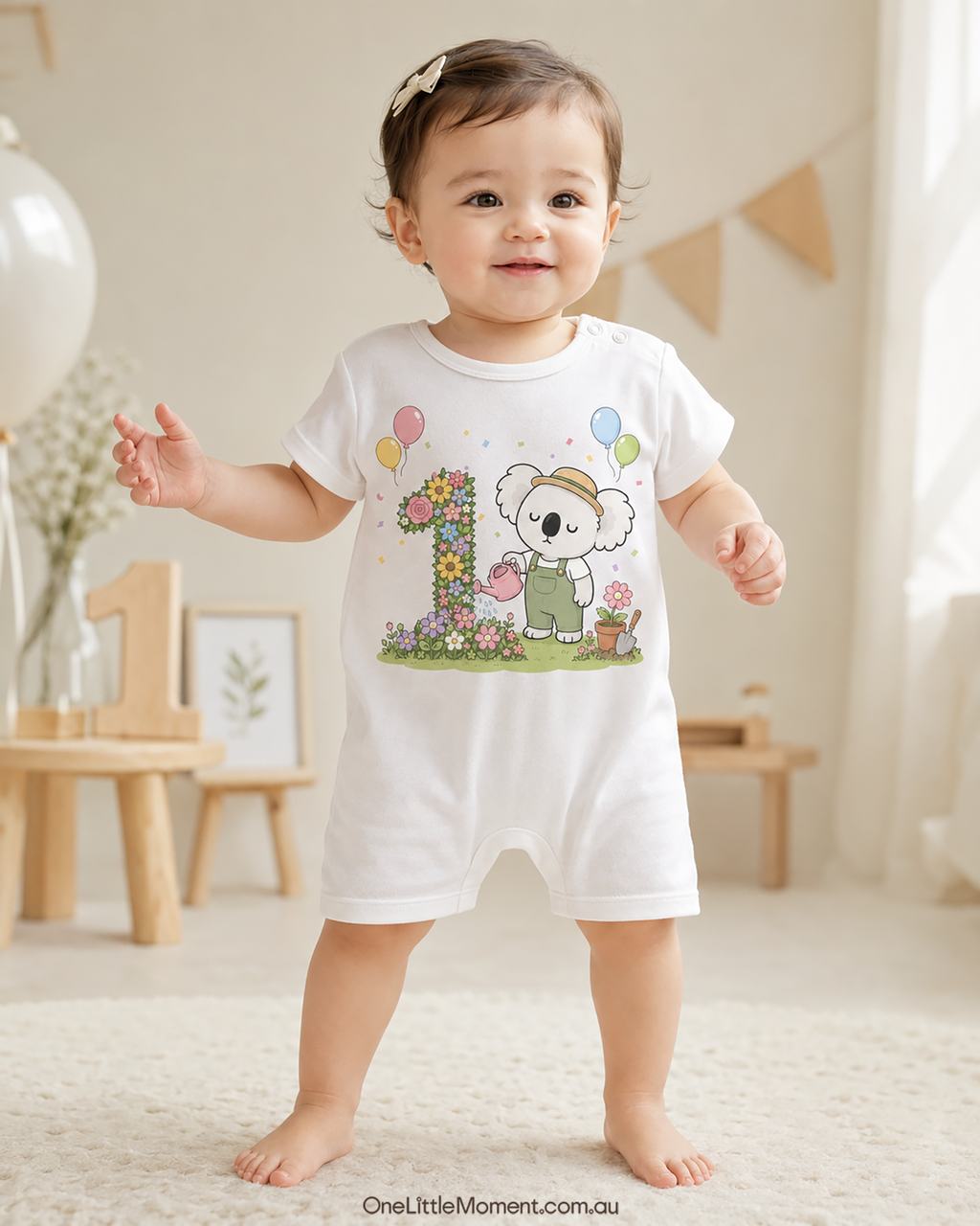 Cozy Koala Floral Birthday