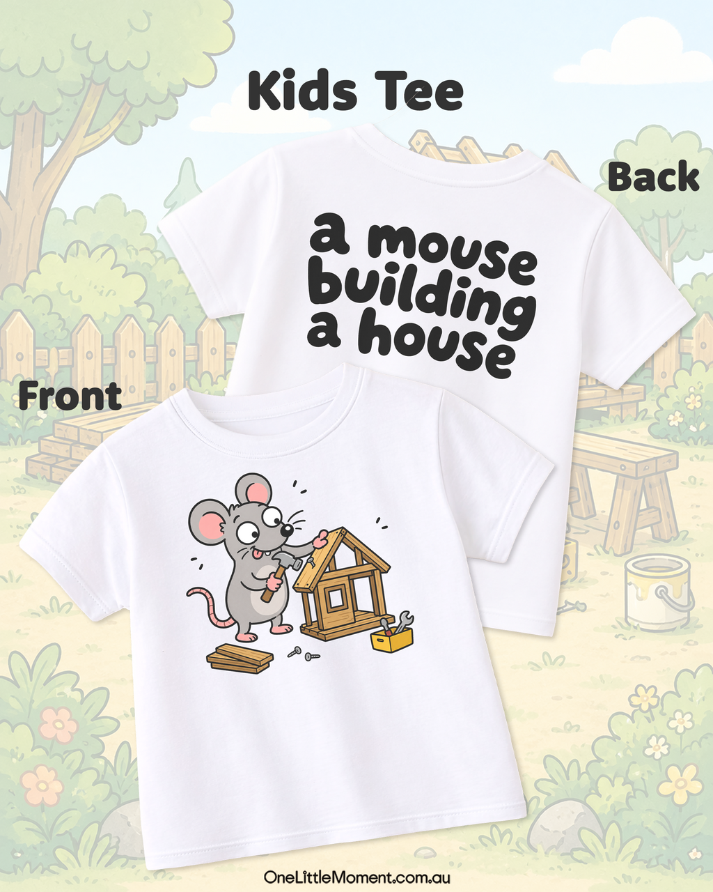 A mouse building a house