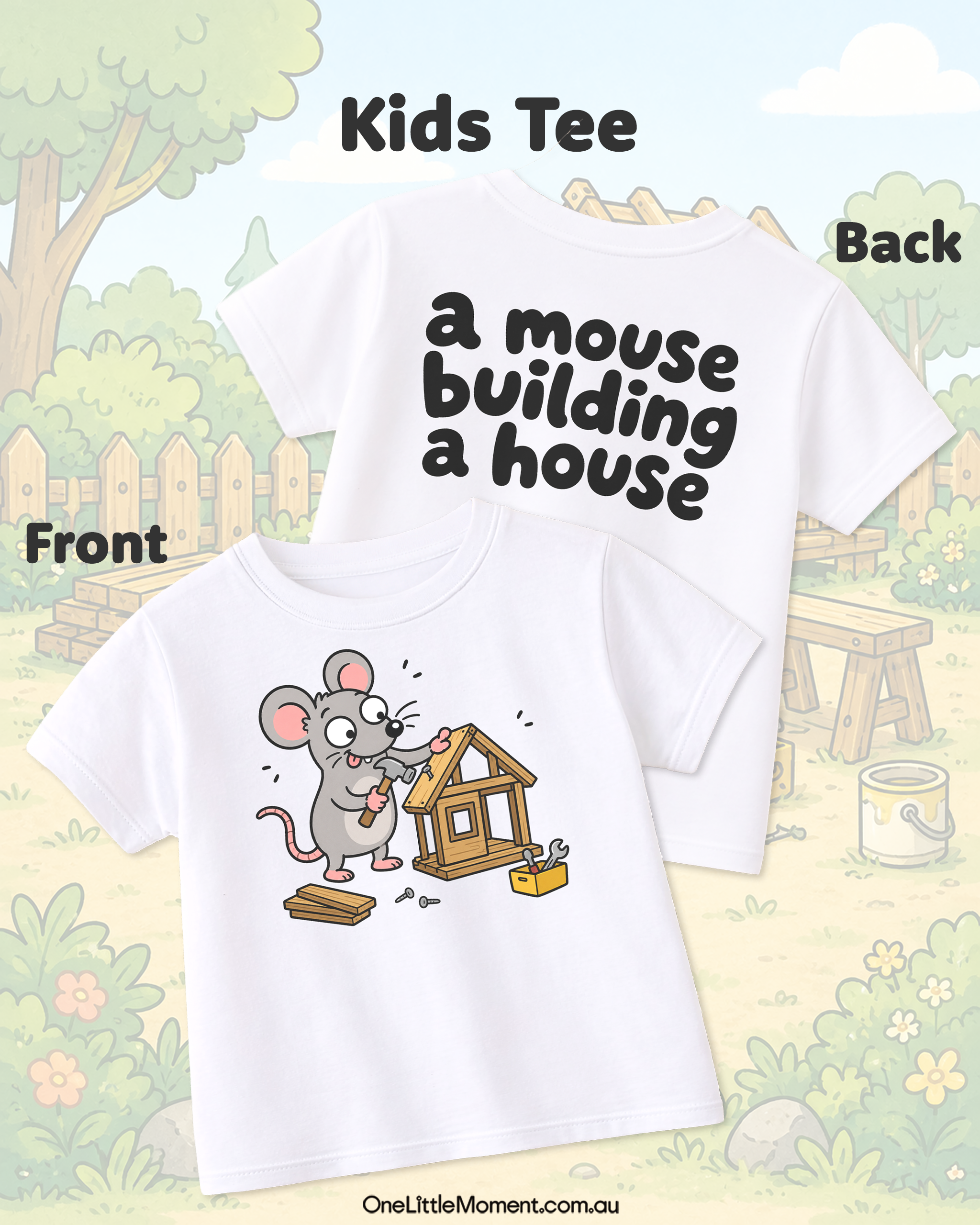 A mouse building a house