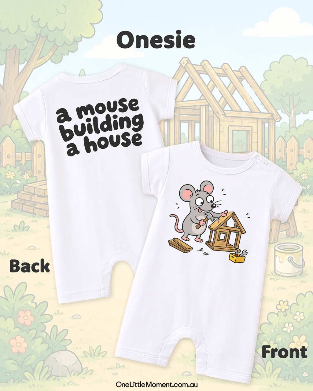 A mouse building a house