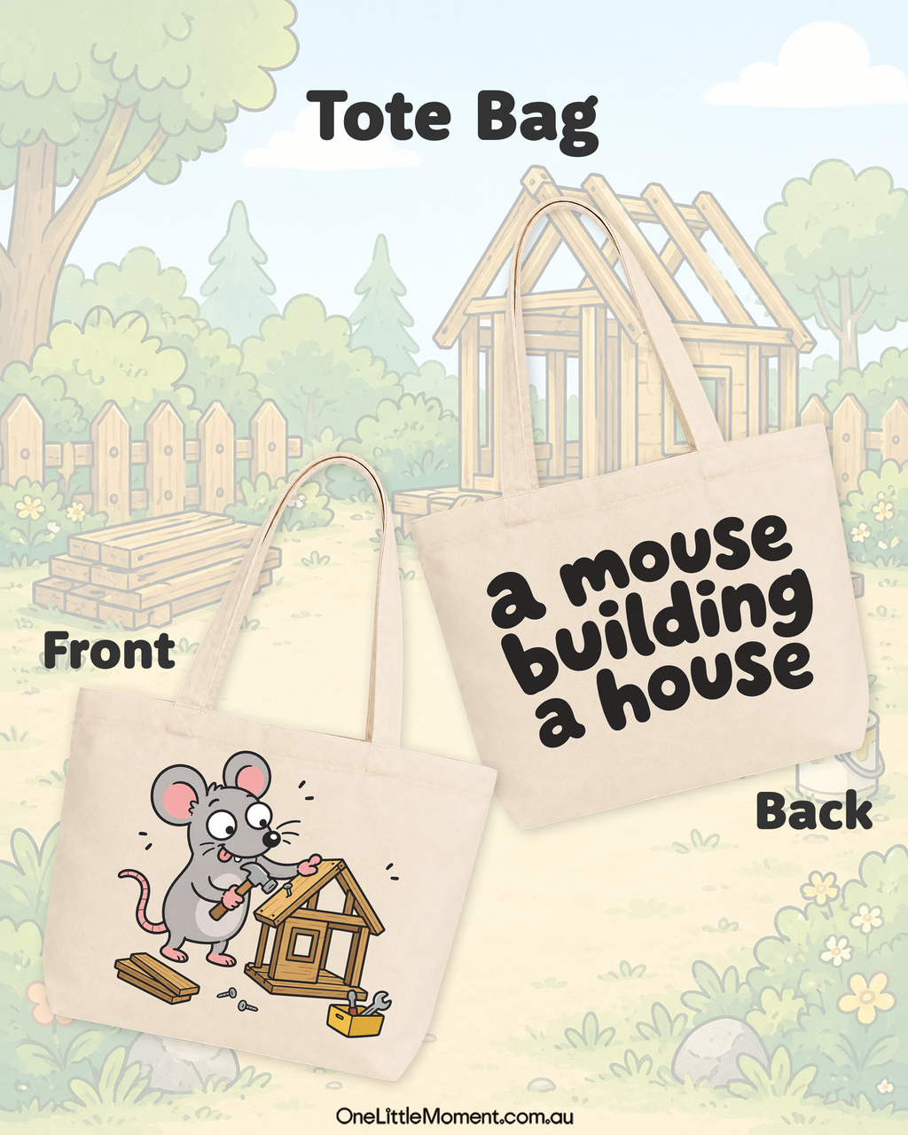 A mouse building a house