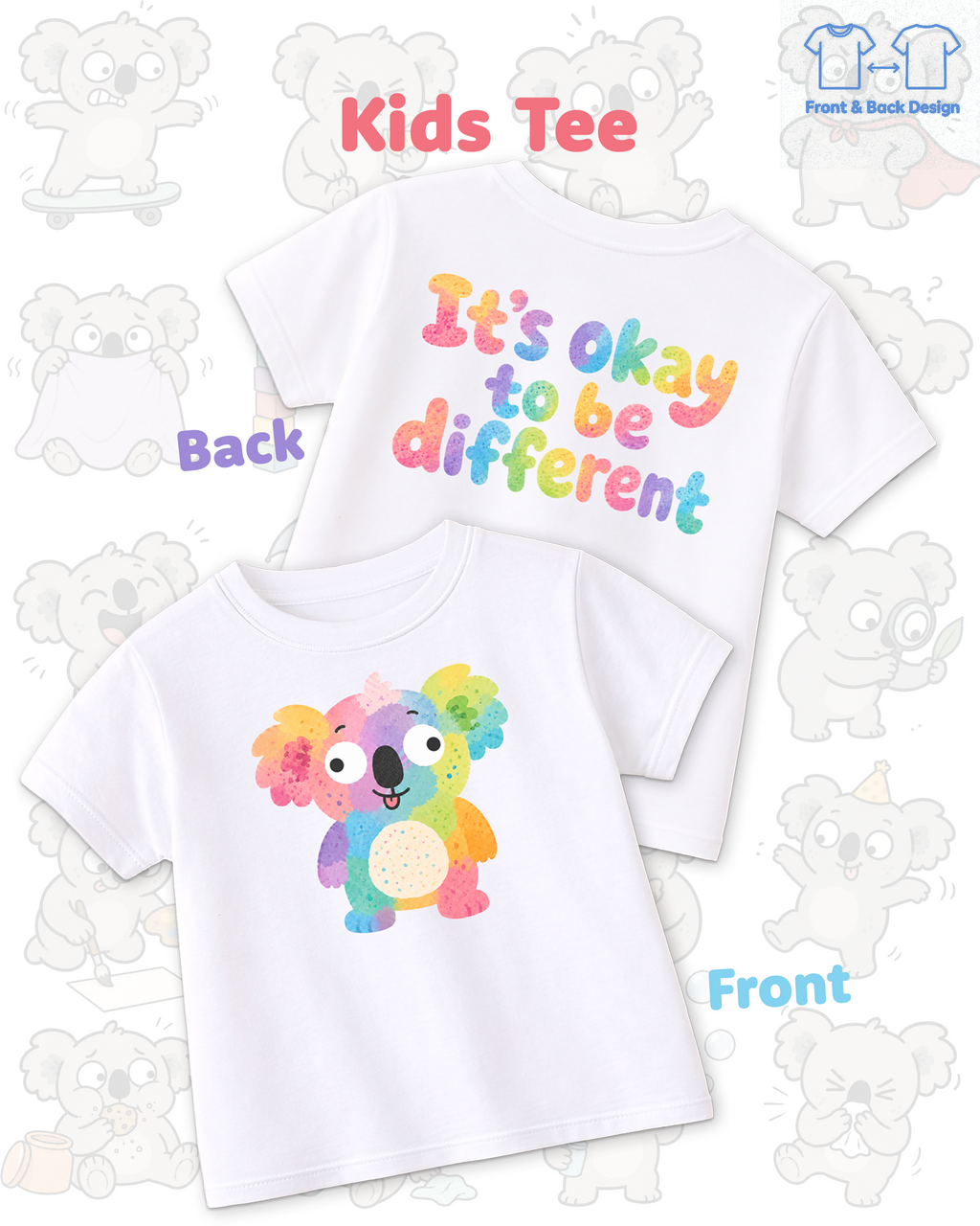 It's Okay to be different (Koala in Rainbow Colour)