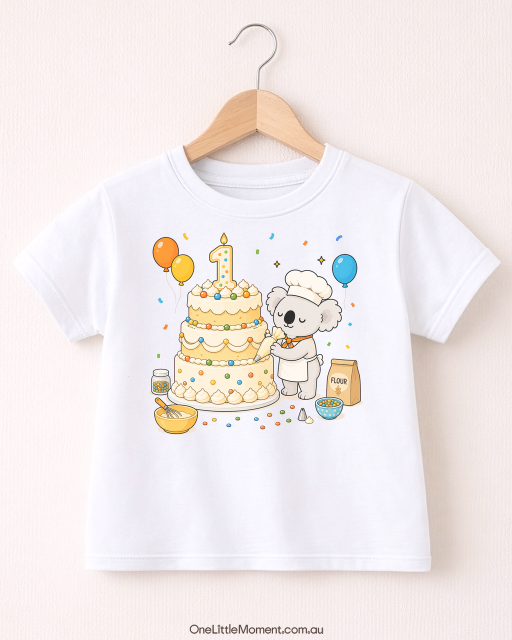 Cozy Koala Baking Birthday Cake