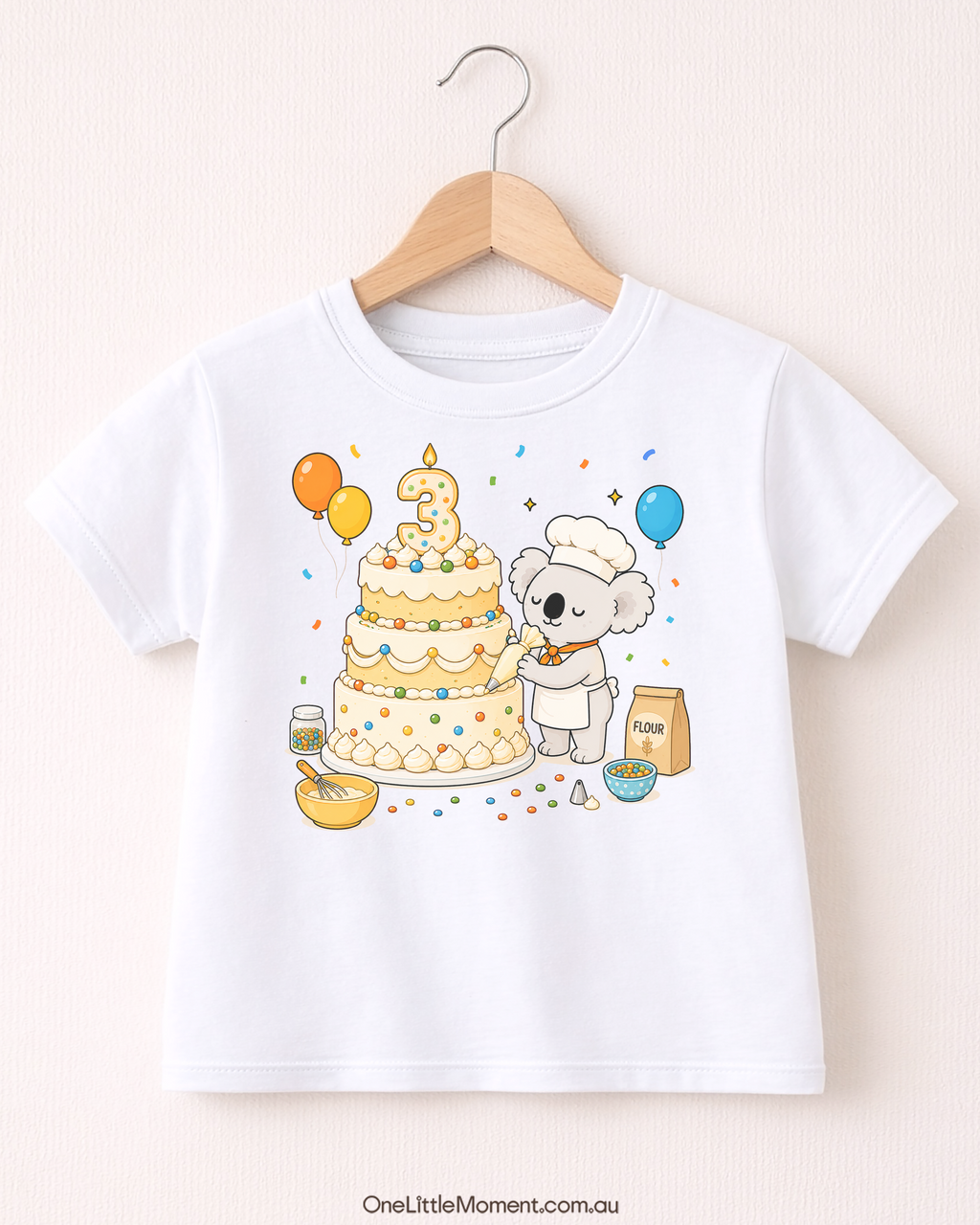 Cozy Koala Baking Birthday Cake