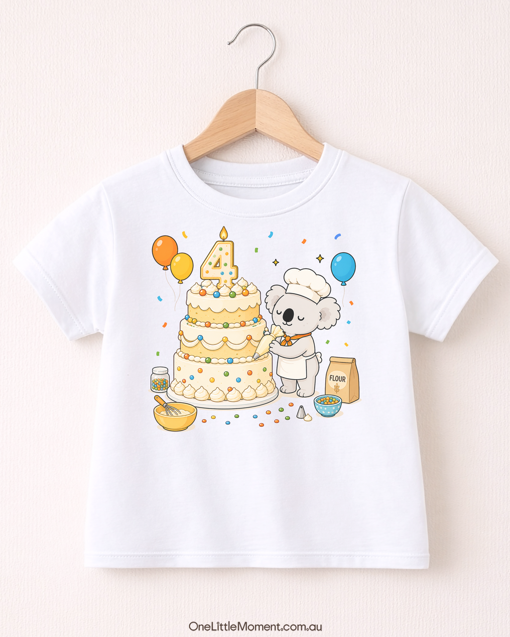 Cozy Koala Baking Birthday Cake