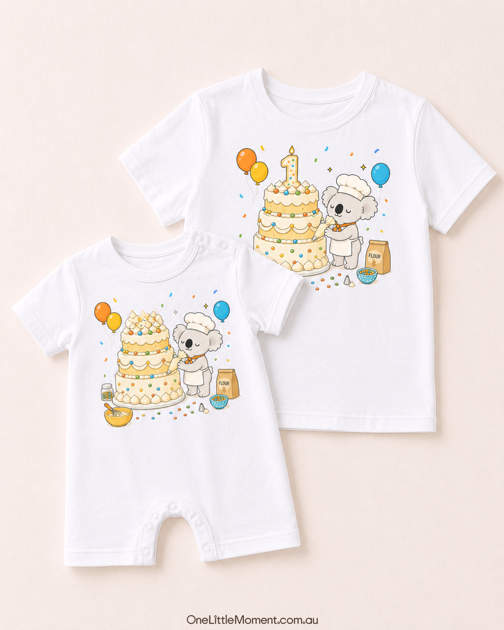 Cozy Koala Baking Birthday Cake
