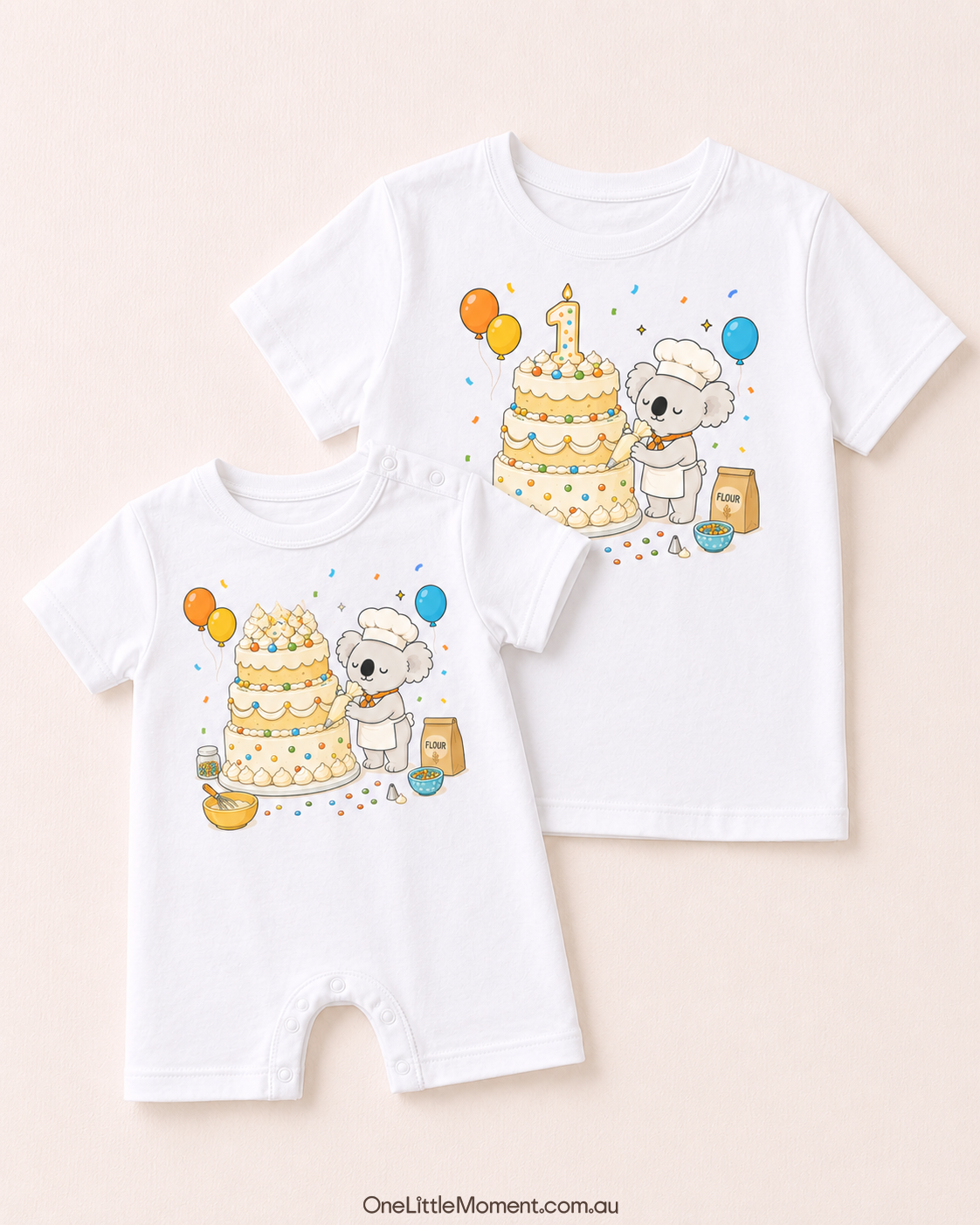 Cozy Koala Baking Birthday Cake