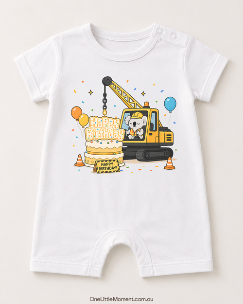 Cozy Koala Building Birthday Cake
