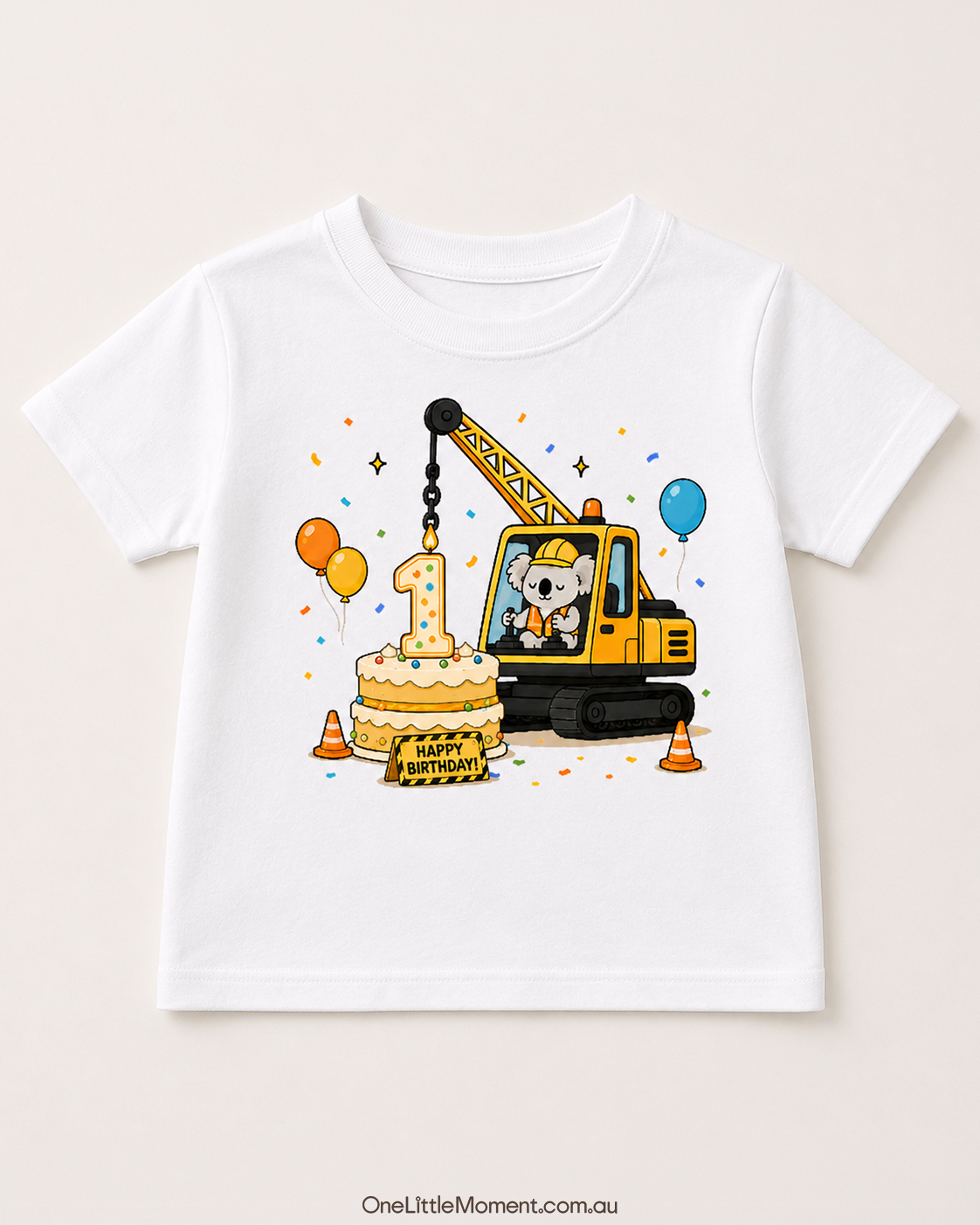 Cozy Koala Building Birthday Cake