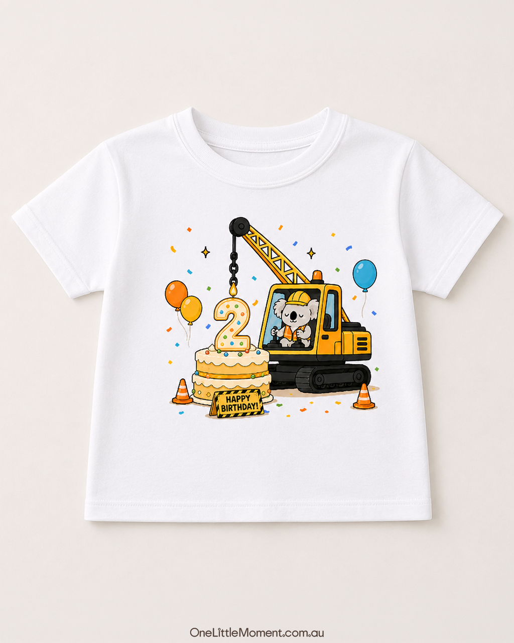 Cozy Koala Building Birthday Cake