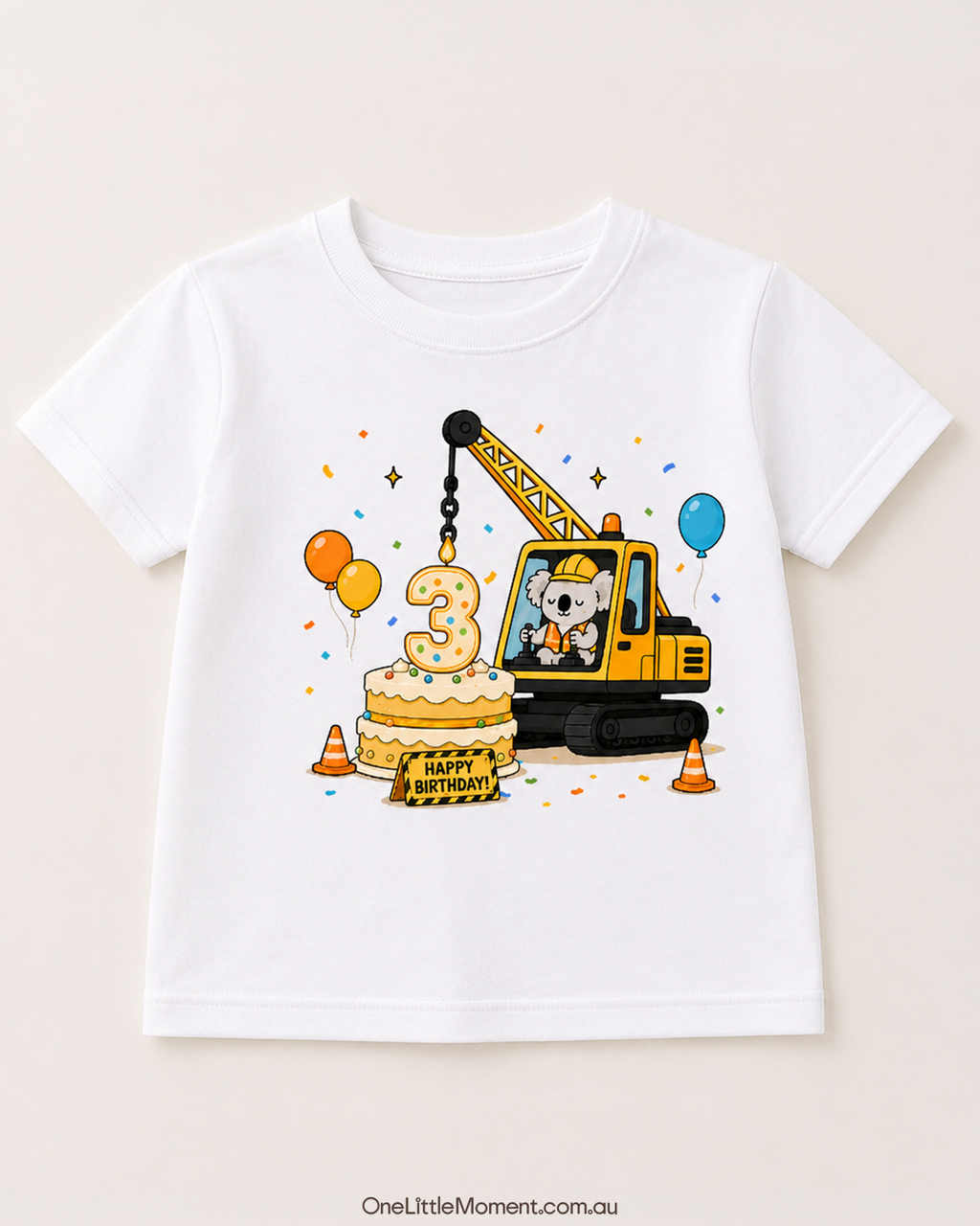 Cozy Koala Building Birthday Cake