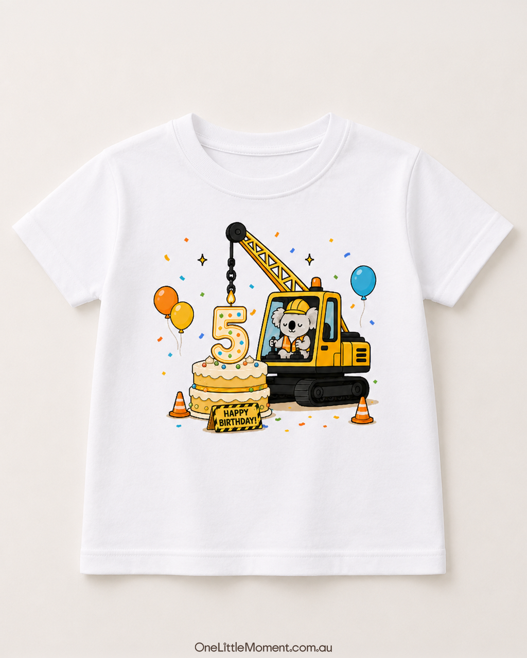 Cozy Koala Building Birthday Cake