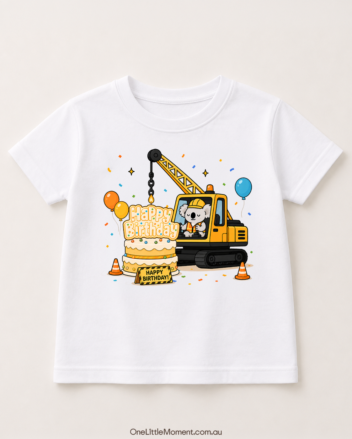Cozy Koala Building Birthday Cake