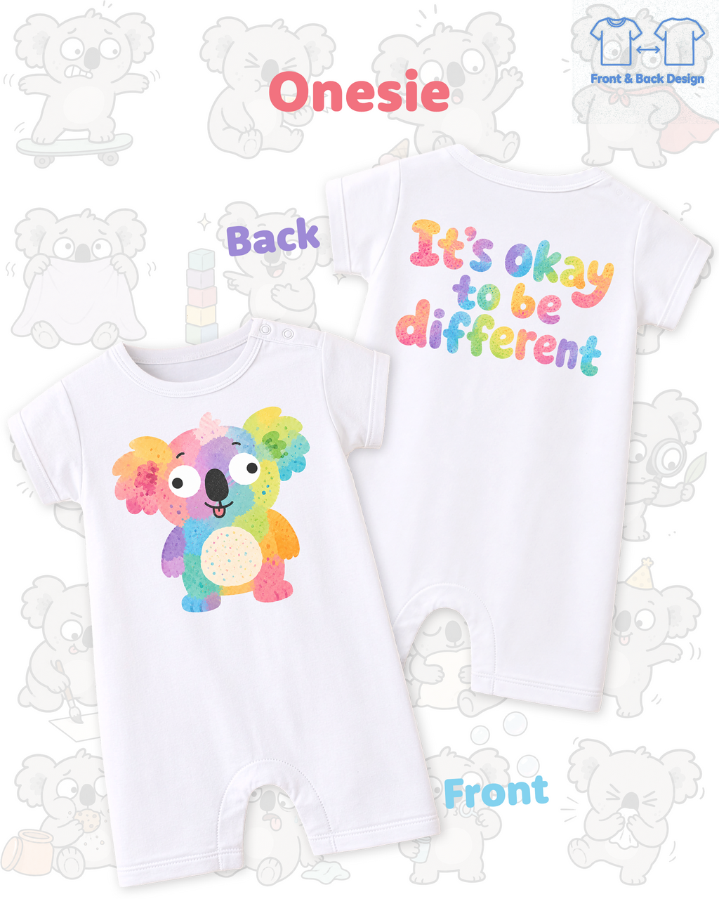 It's Okay to be different (Koala in Rainbow Colour)