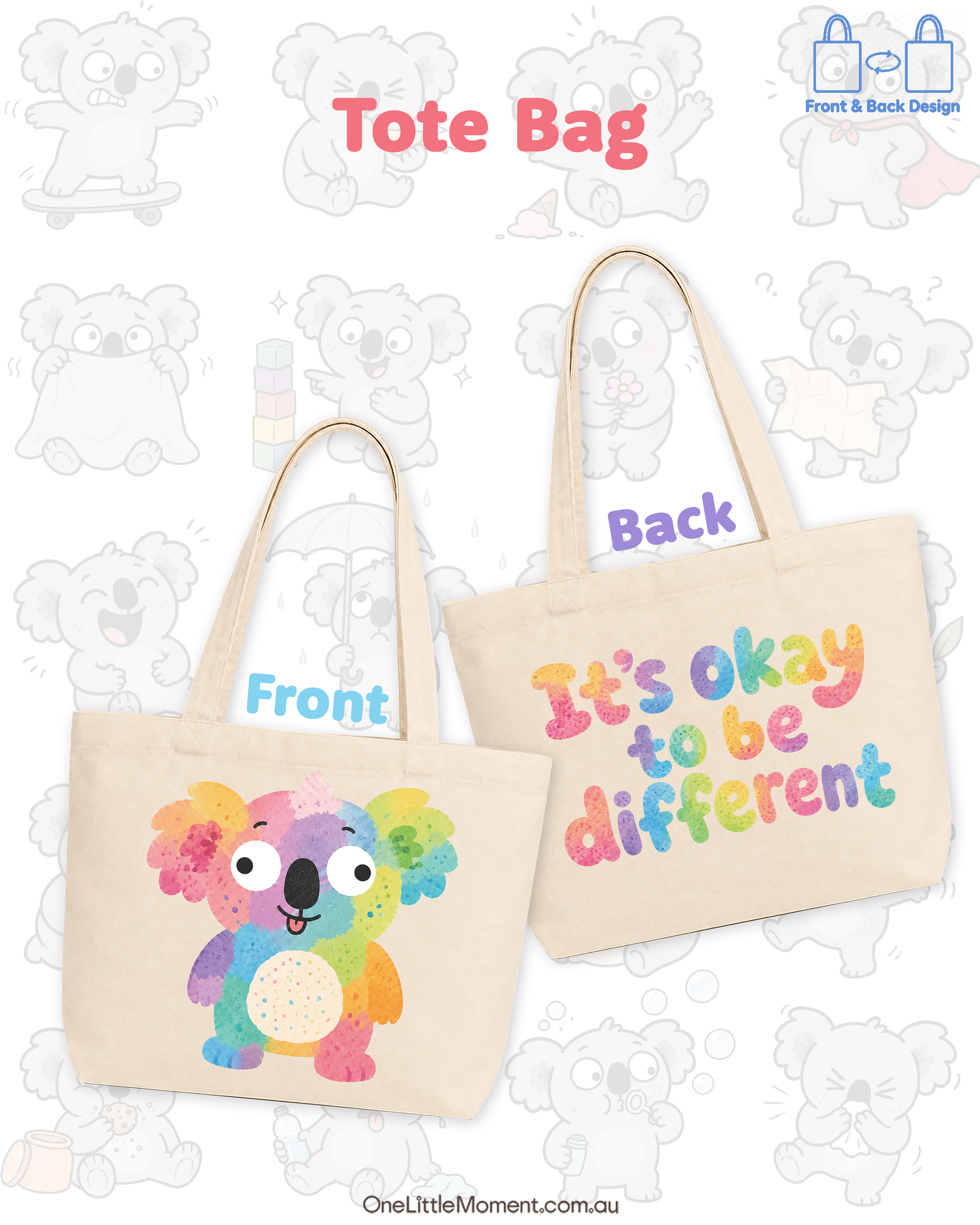 It's Okay to be different (Koala in Rainbow Colour)